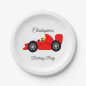 レッドレーシングカー ペーパープレート (正面)