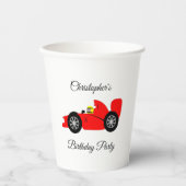 レッドレーシングカー 紙コップ (正面)