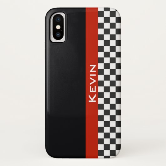 レッドレーシングストライプデザインiPhone Xケース Case-Mate iPhoneケース (裏面)