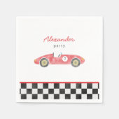 レッドレースカーの誕生日 スタンダードカクテルナプキン (正面)