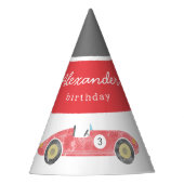レッドレースカーの誕生日 パーティーハット (正面)