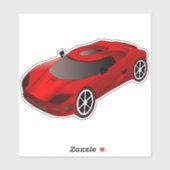 レッドレースカーの輪郭 シール (シート)