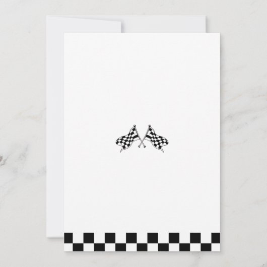 レッドレースカーカスタム子供の誕生日パーティの招待状 招待状 (裏面)