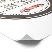 レッドレースカーストップピット標識 ポスター (角)