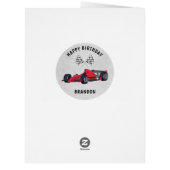 レッドレースカーストライプの誕生日カード (裏面)