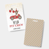 レッドレースカードッグボーイズ誕生日パーティーVIP バッジ (Front & Back)