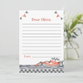 レッドレースカーパーティータイムカプセルノートメッセージカード サンキューカード (スタンド正面)