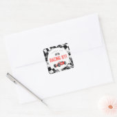 レッドレースカーファーストワンバースデーパーティー スクエアシール (封筒)