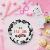 レッドレースカーファーストワンバースデーパーティー ペーパープレート (パーティー)