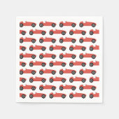 レッドレースカーボーイレースツーファースト誕生日パーティー スタンダードカクテルナプキン (正面)