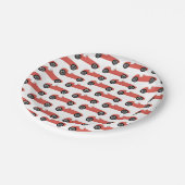 レッドレースカーボーイレースバースデーパーティー ペーパープレート (アングル)