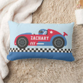 レッドレースカーレーサーボーイルームデコール ランバークッション (ブランケット)