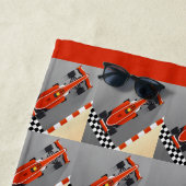 レッドレースカーレーシングファンスポーツ ビーチタオル (インサイチュ)