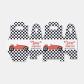 レッドレースカーレースバースデーパーティー市松模様に フェイバーボックス (折り畳みなし)