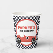 レッドレースカーレース誕生日パーティー 紙コップ (裏面)