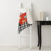 レッドレースカー市松模様に白黒フラッグチャイルド シェルパブランケット (インサイチュ)