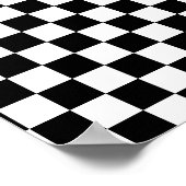 レッドレースカー白黒誕生日パーティバナー ポスター (角)