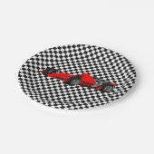 レッドレースカー紙プレート ペーパープレート (アングル)