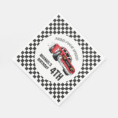 レッドレースカー誕生日パーティーの招待状 スタンダードランチョンナプキン (角)