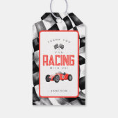 レッドレースカー誕生日パーティービーフギフトラベル ギフトタグ (裏面)