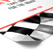 レッドレースカー誕生日パーティー好意サイン ポスター (角)