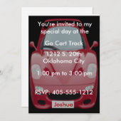 レッドレースカー誕生日招待状 招待状 (正面/裏面)