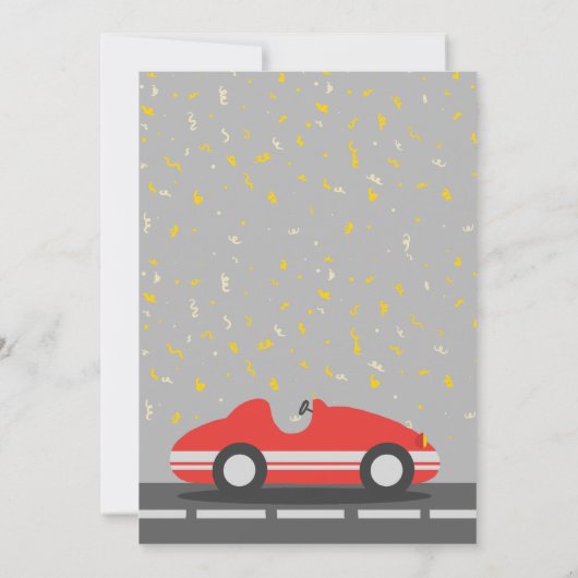 レッドレースカー誕生日招待状 招待状 (裏面)
