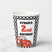 レッドレースカー2nd誕生日パーティー 紙コップ (裏面)