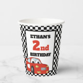 レッドレースカー2nd誕生日パーティー 紙コップ (正面)