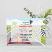 レッドレースカー3rd誕生日パーティの招待状 招待状 (スタンド正面)