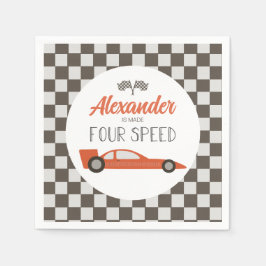 レッドレースカー4th誕生日 スタンダードカクテルナプキン
