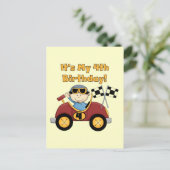 レッドレースカー4th誕生日Tシャツ&ギフト ポストカード (スタンド正面)