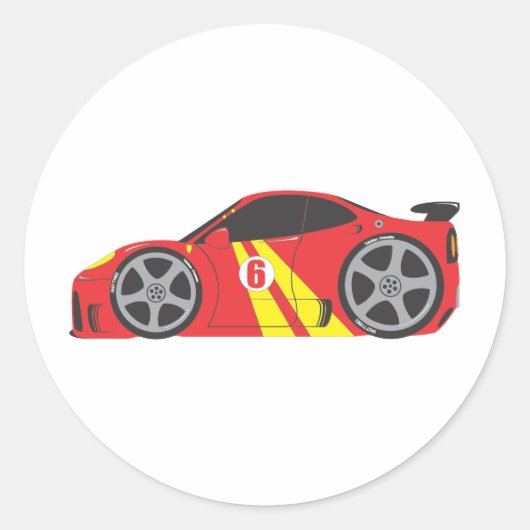 レッドレースカー ラウンドシール (正面)