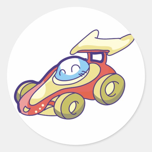 レッドレースカー ラウンドシール (正面)