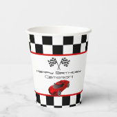 レッドレースカー |子供の誕生日パーティー 紙コップ (裏面)