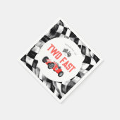 レッドレースカーTWO高速2歳の誕生日パーティー スタンダードカクテルナプキン (角)