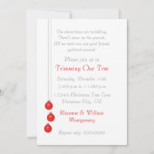 レッドレースクリスマスツリートリミングパーティの招待状 招待状 (裏面)