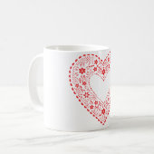 レッドレースハート コーヒーマグカップ (正面左)