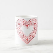 レッドレースハート コーヒーマグカップ (中央)