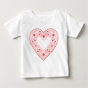レッドレースハート ベビーTシャツ