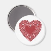 レッドレースハート マグネット (正面/裏面)