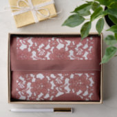 レッドレースパターンバレンタインデー 薄葉紙 (ギフト)