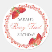 レッドレースベリー　ファーストバースデイ　ラウンドステッカー ラウンドシール (正面)