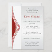 レッドレースラブハートブライダルシャワーパーティー招待状 招待状 (裏面)