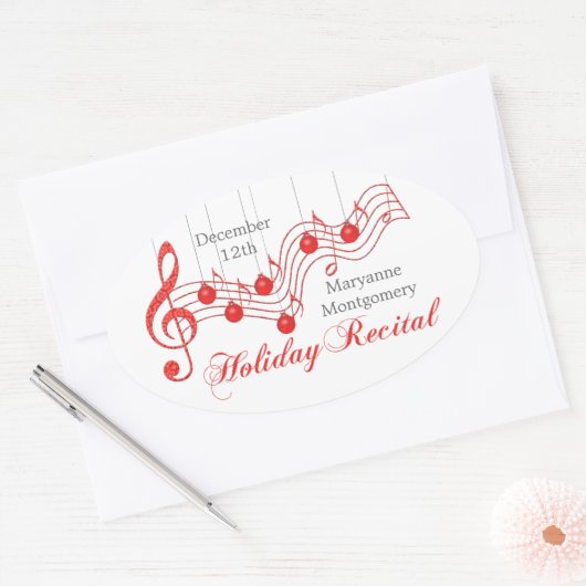 レッドレース・ホリディリサイタル 楕円形シール (封筒)