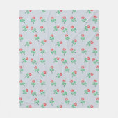 レッドロかわいらしーズミニマリストパターンパステルブルー  フリースブランケット (正面)