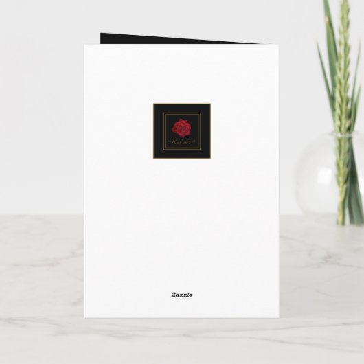 レッドロエレガントーズおめでとう誕生日 カード (裏面)