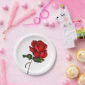 レッドロエレガントーズグエレガントラムフローラ結婚式 ペーパープレート (パーティー)