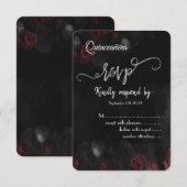 レッドロエレガントーズゴシックキンセアニラRSVP 招待状 (正面/裏面)