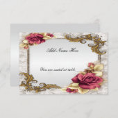 レッドロエレガントーズテーブル座席表 招待状 (正面/裏面)